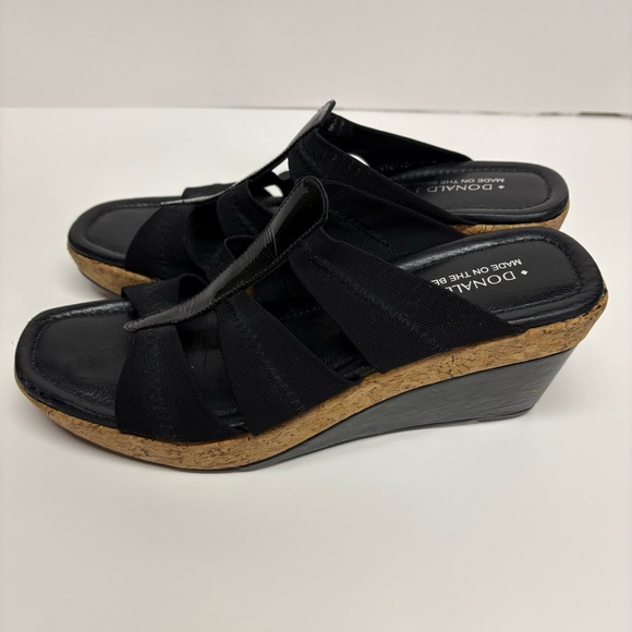 Donald J. Pliner Shoes - Donald J. Pliner Black Wedge Sandals Clare Cork Platform Size 8.5